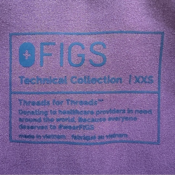 Figs Scrub Top Nata Zip Henley Technical Collection Mauve XXS - Picture 7 of 11